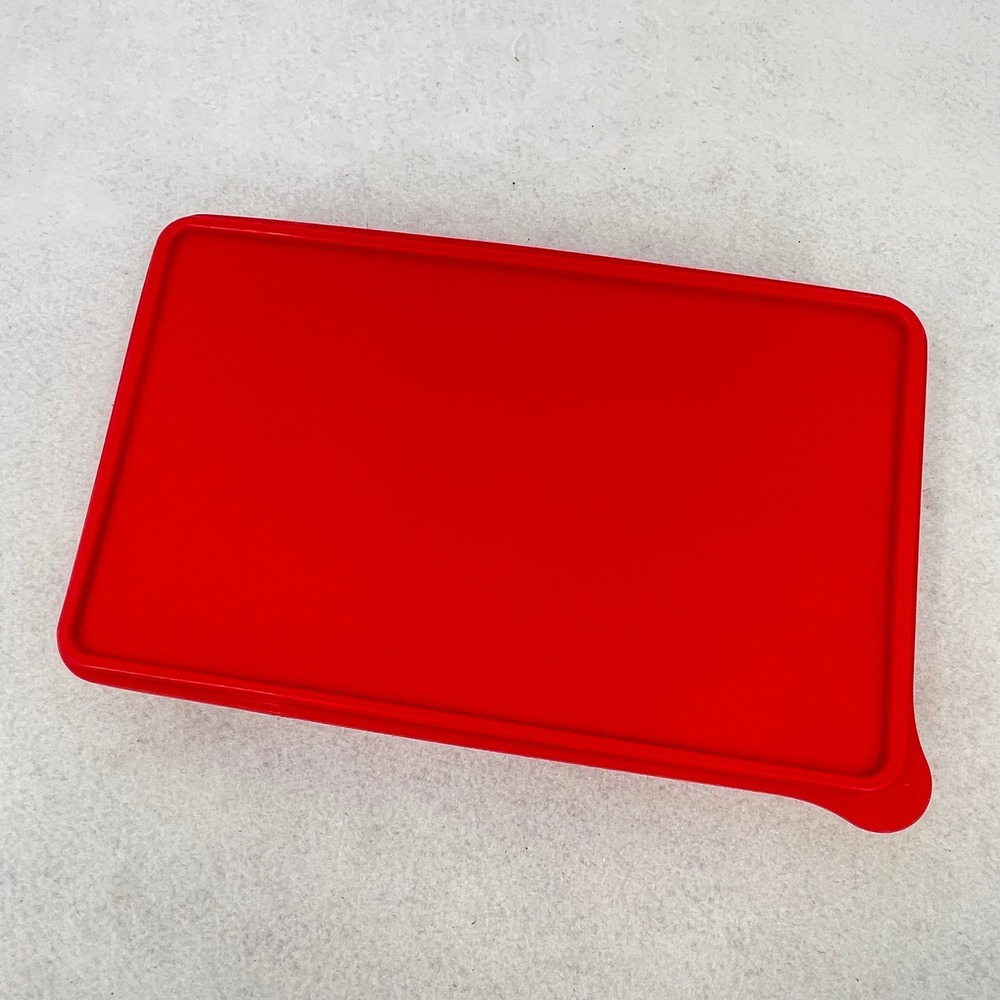 Tupperware FridgeSmart Large Flat Container Red Seal Clear Base 11.5x7.5x1.5